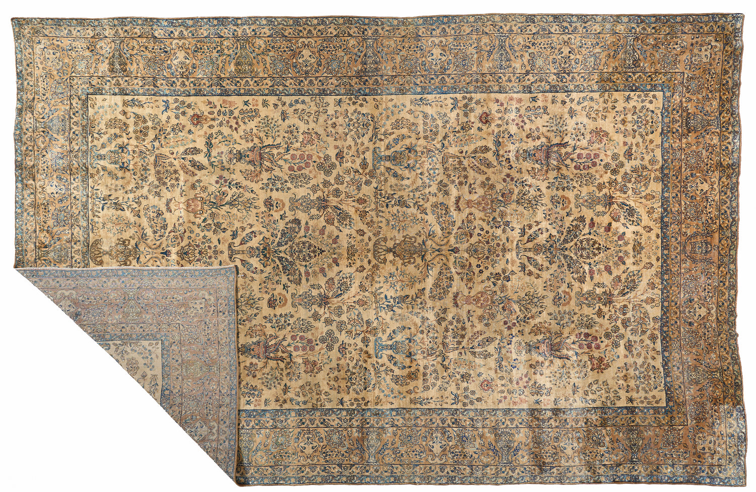 90014 Antique Persian Laver kirman Circa 1900