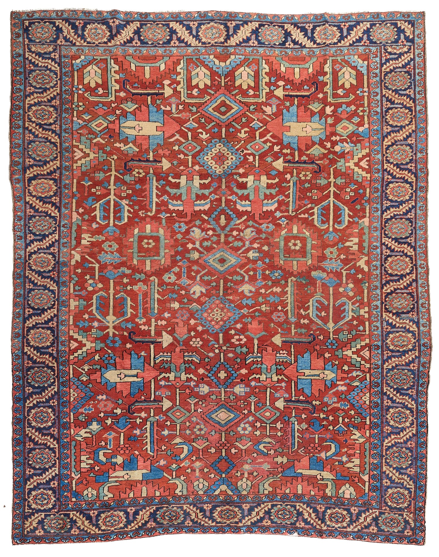 90034 Antique Persian Heriz Circa 1900