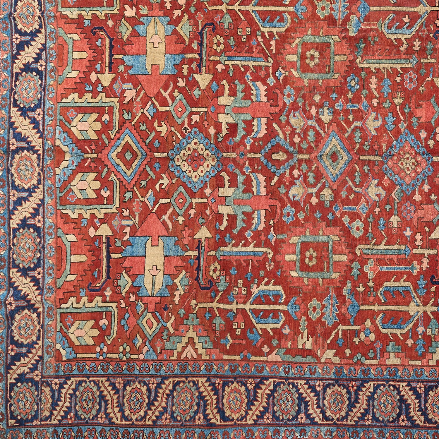90034 Antique Persian Heriz Circa 1900