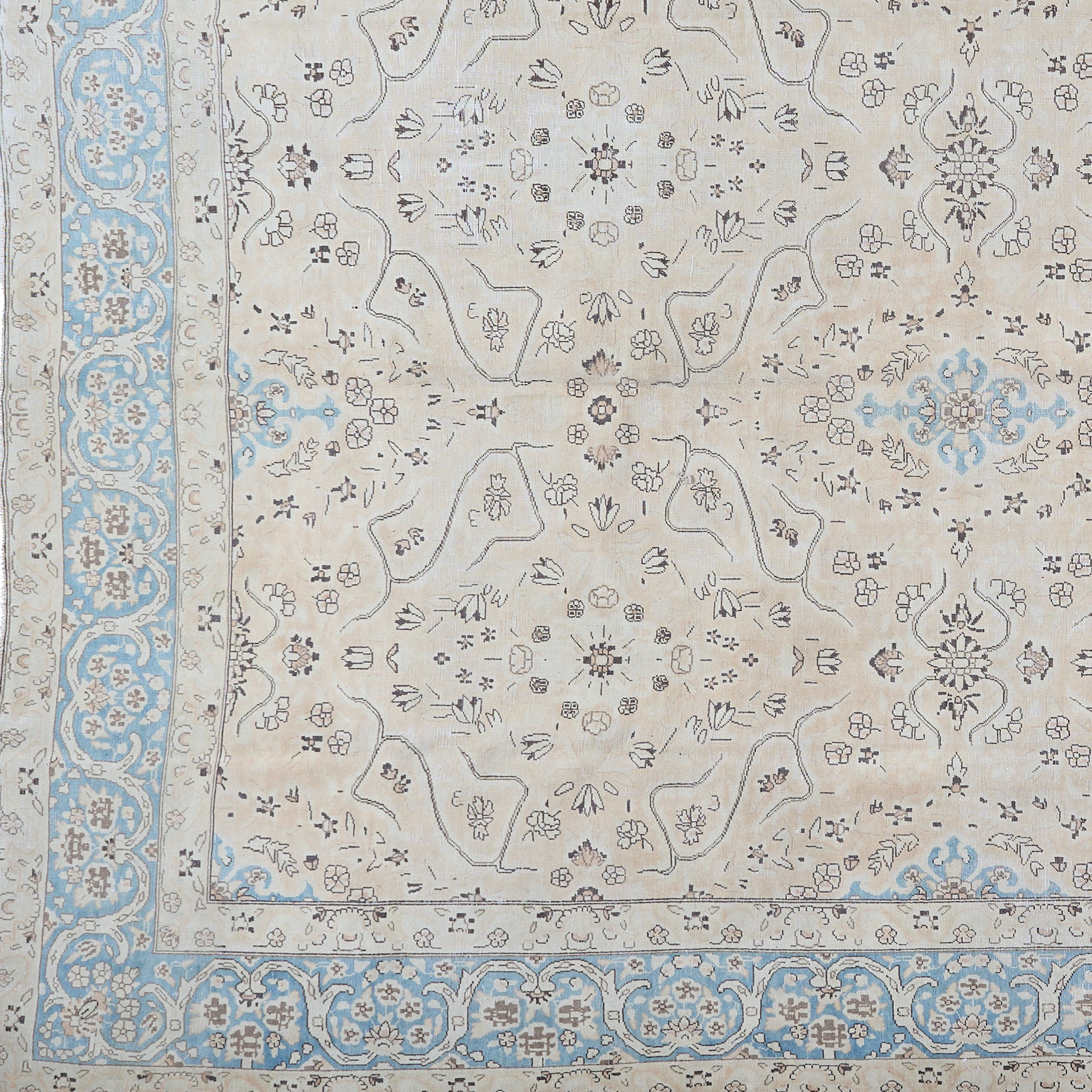 90055 Semi Antique Persian Laver Kirman Circa 1940