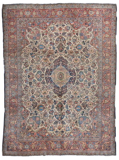90063 Semi Antique Persian Kashan Rug Circa 1940