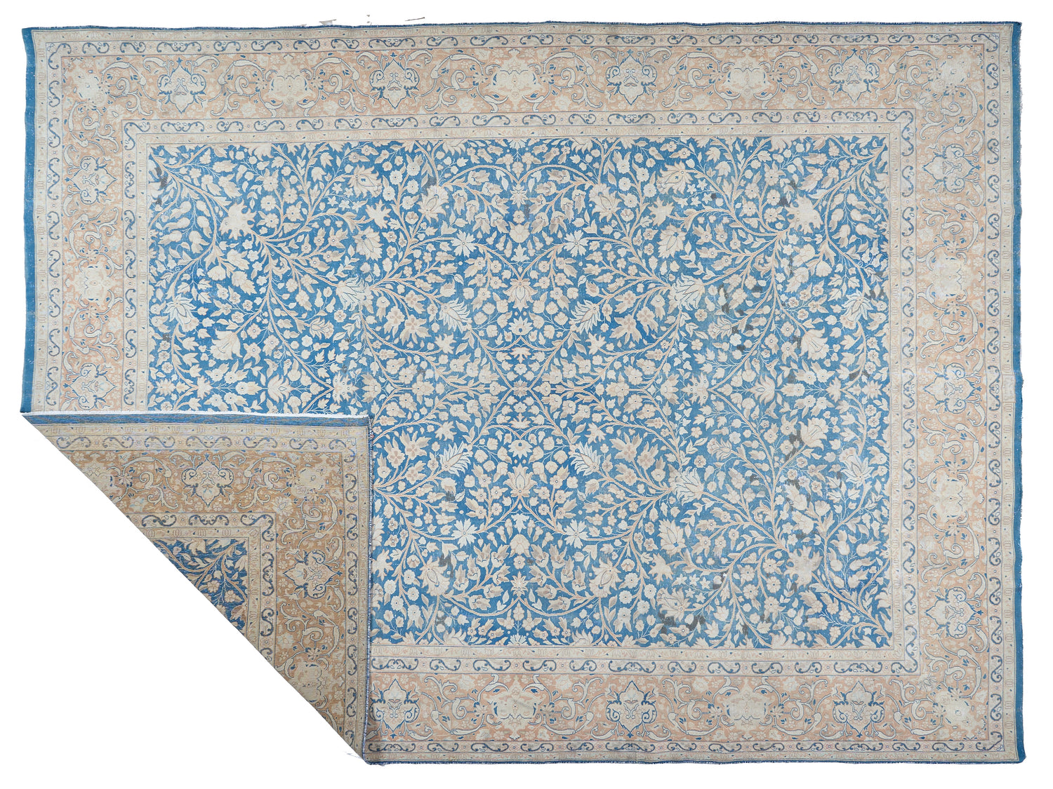 90065 Semi Antique Persian Laver Kirman Circa 1960