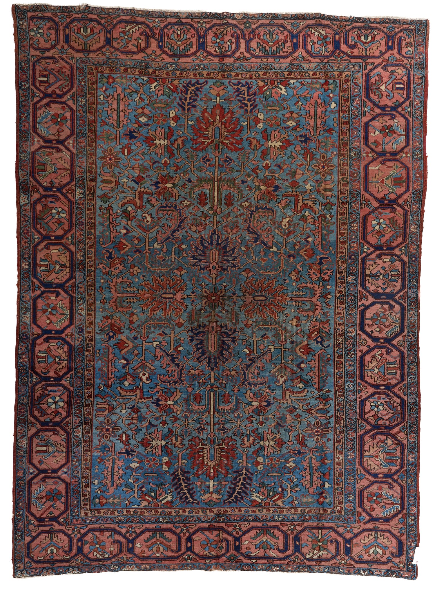 90075 Semi-Antiqie Persian Heriz circa 1920