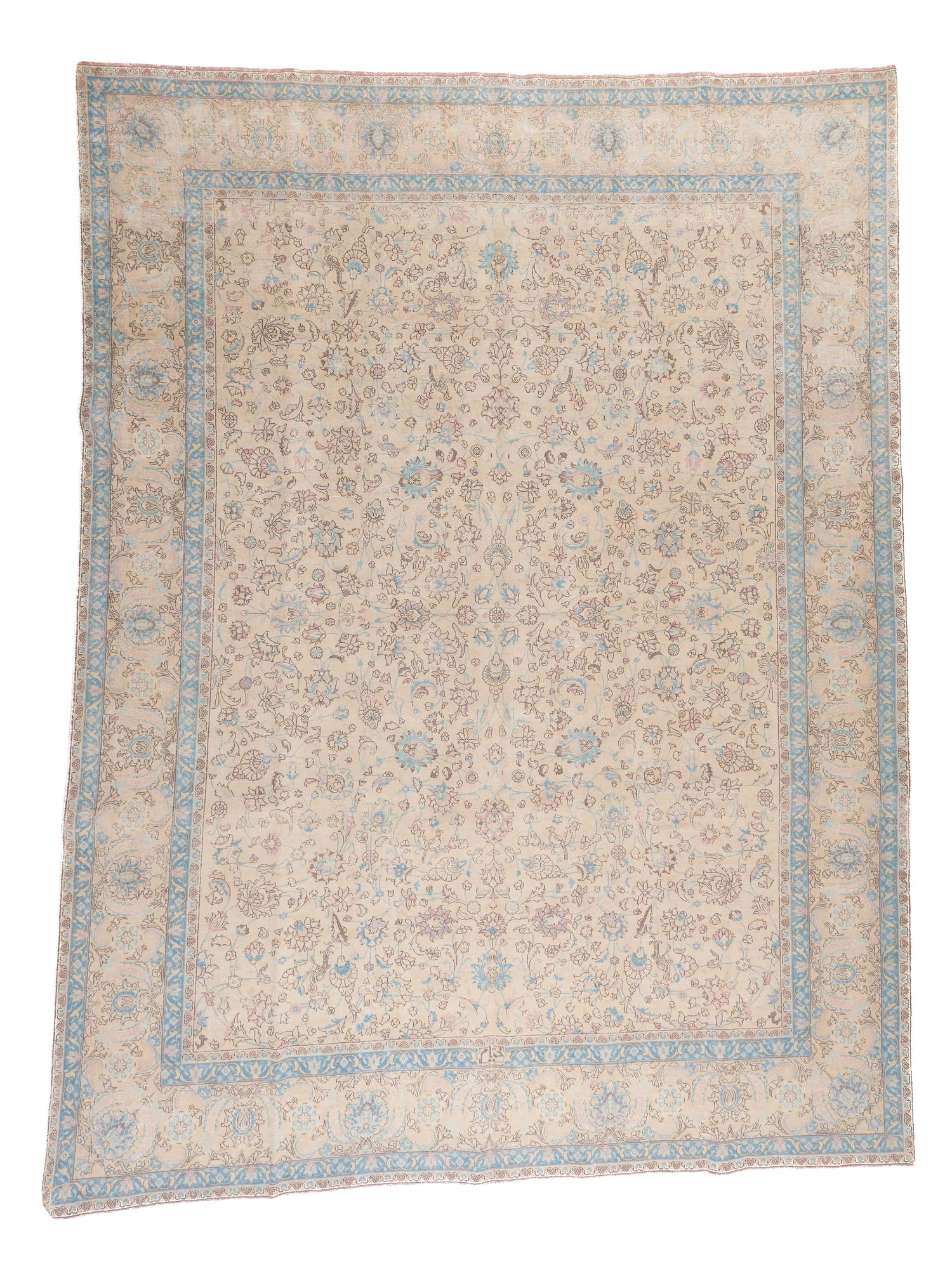 90128 Antique Persian Tabriz Rug Circa 1940